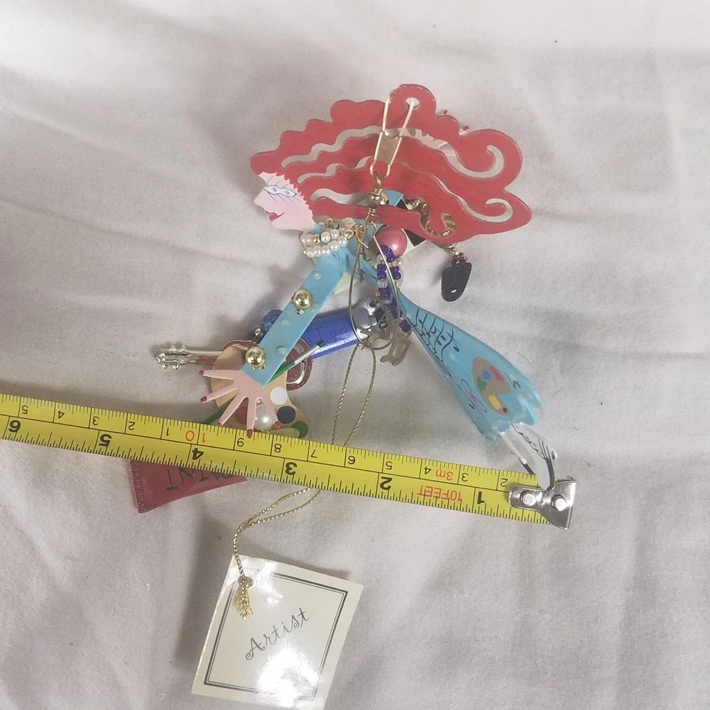 Karen Rossi Silvestri vntg Fanciful Flights Ornament new Whimsical Art Muse 3D